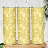 Melemele Hawaii Breadfruit Palaka Motifs Skinny Tumbler LT14 - Polynesian Pride