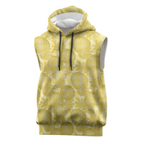 Melemele Hawaii Breadfruit Palaka Motifs Sleeveless Hoodie LT14 Yellow - Polynesian Pride