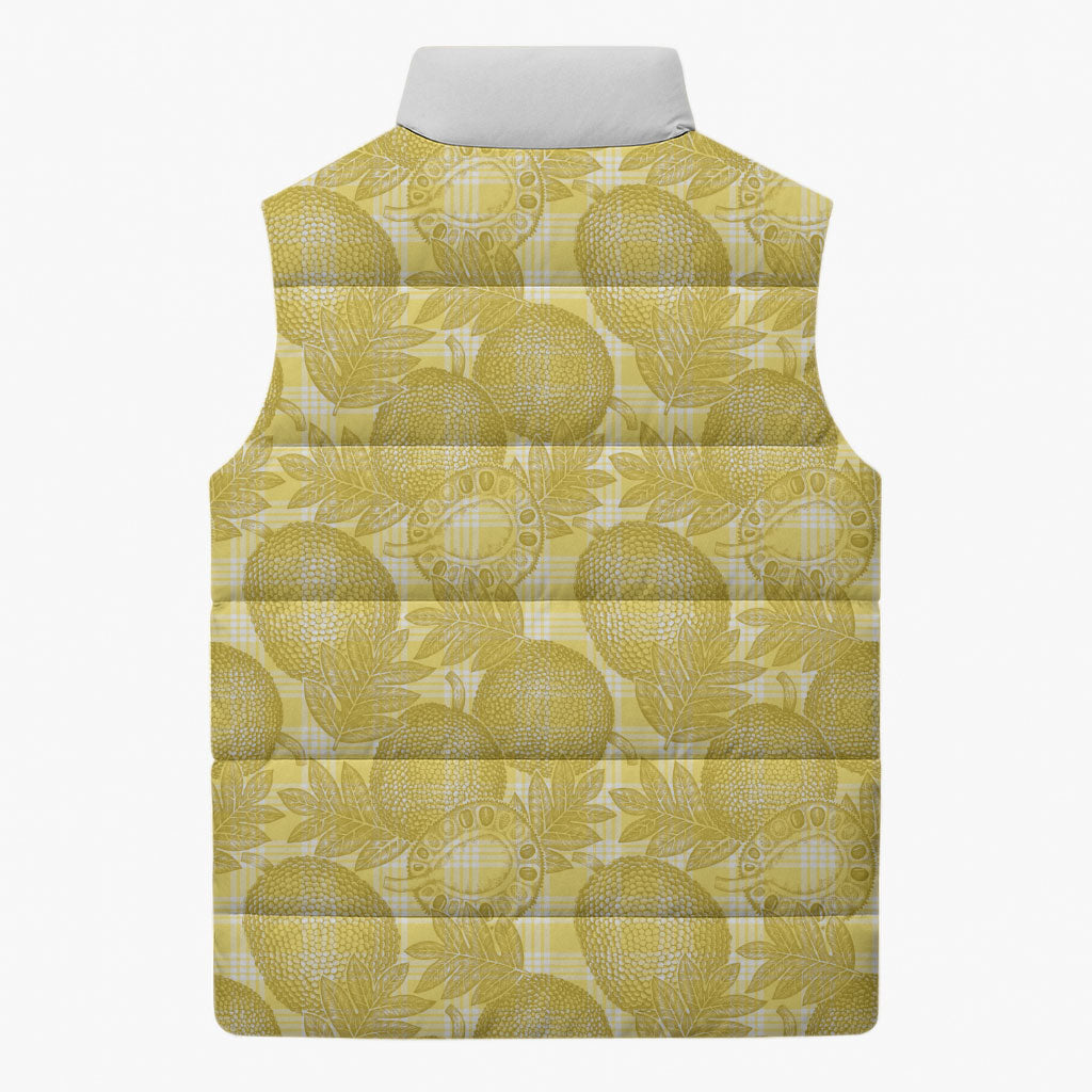 Melemele Hawaii Breadfruit Palaka Motifs Sleeveless Puffer Jacket LT14 - Polynesian Pride