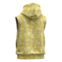 Melemele Hawaii Breadfruit Palaka Motifs Sleeveless Zip Hoodie LT14 - Polynesian Pride