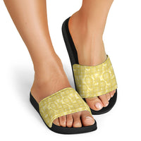 Melemele Hawaii Breadfruit Palaka Motifs Slide Sandals LT14 - Polynesian Pride