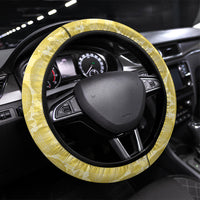 Melemele Hawaii Breadfruit Palaka Motifs Steering Wheel Cover LT14 Universal Fit Yellow - Polynesian Pride