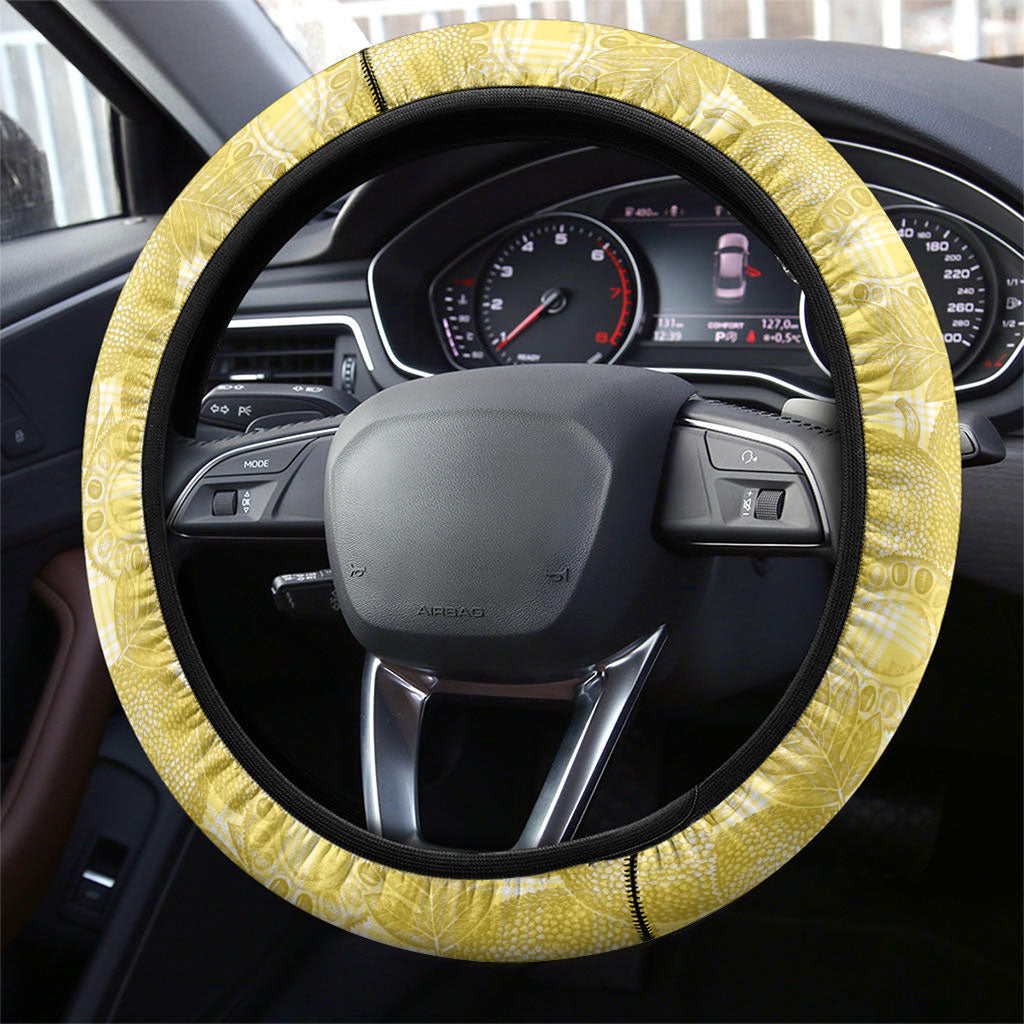 Melemele Hawaii Breadfruit Palaka Motifs Steering Wheel Cover LT14 - Polynesian Pride