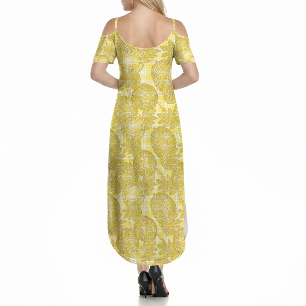 Melemele Hawaii Breadfruit Palaka Motifs Summer Maxi Dress LT14 - Polynesian Pride