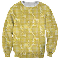 Melemele Hawaii Breadfruit Palaka Motifs Sweatshirt LT14 Unisex Yellow - Polynesian Pride