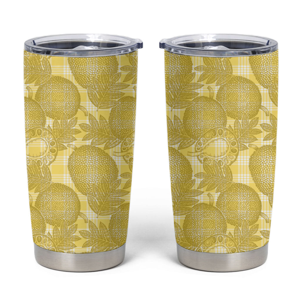 Melemele Hawaii Breadfruit Palaka Motifs Tumbler Cup LT14 Yellow - Polynesian Pride