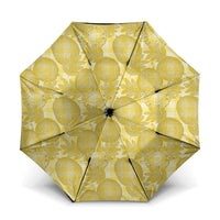Melemele Hawaii Breadfruit Palaka Motifs Umbrella LT14 One Size Folded 11.42 inch Opened Diameter 37.4 inch Yellow - Polynesian Pride