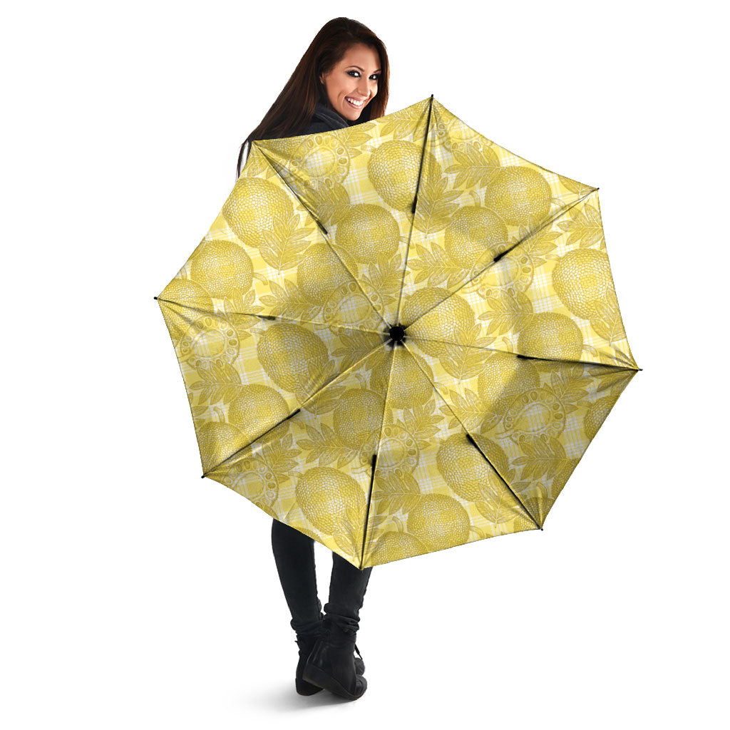 Melemele Hawaii Breadfruit Palaka Motifs Umbrella LT14 - Polynesian Pride
