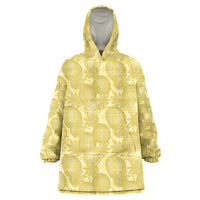 Melemele Hawaii Breadfruit Palaka Motifs Wearable Blanket Hoodie LT14 One Size Yellow - Polynesian Pride