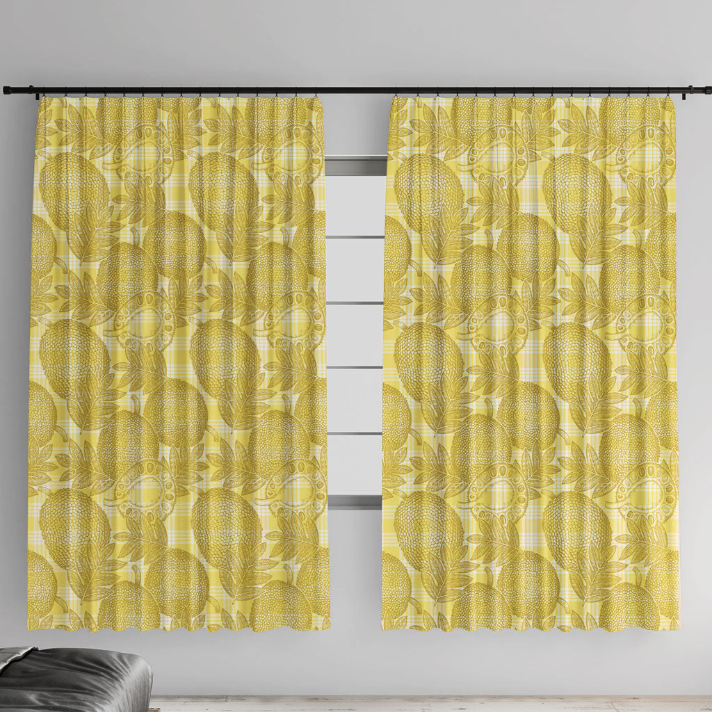 Melemele Hawaii Breadfruit Palaka Motifs Window Curtain