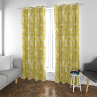 Melemele Hawaii Breadfruit Palaka Motifs Window Curtain LT14 With Grommets Yellow - Polynesian Pride