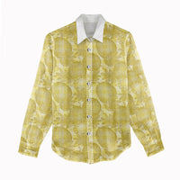 Melemele Hawaii Breadfruit Palaka Motifs Women Casual Shirt LT14 - Polynesian Pride