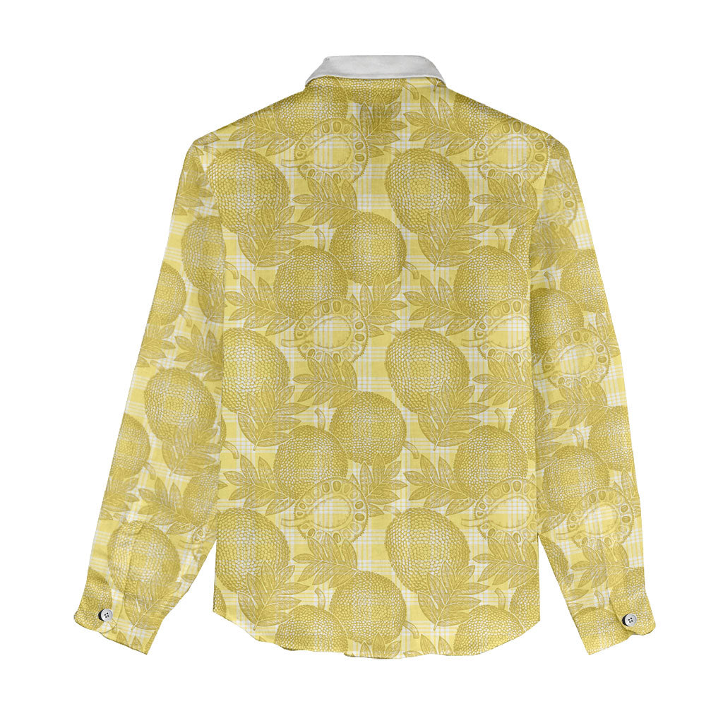 Melemele Hawaii Breadfruit Palaka Motifs Women Casual Shirt LT14 - Polynesian Pride