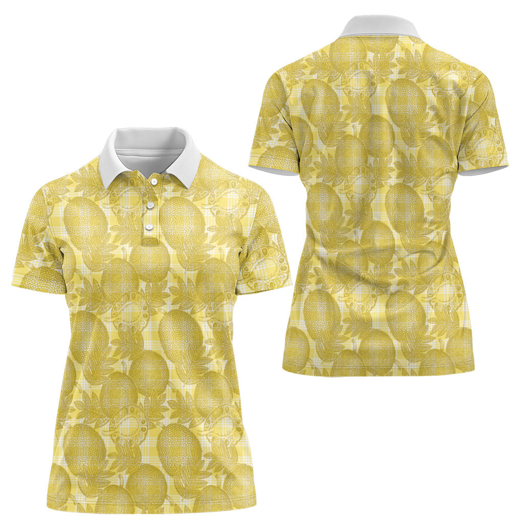 Melemele Hawaii Breadfruit Palaka Motifs Women Polo Shirt LT14 - Polynesian Pride
