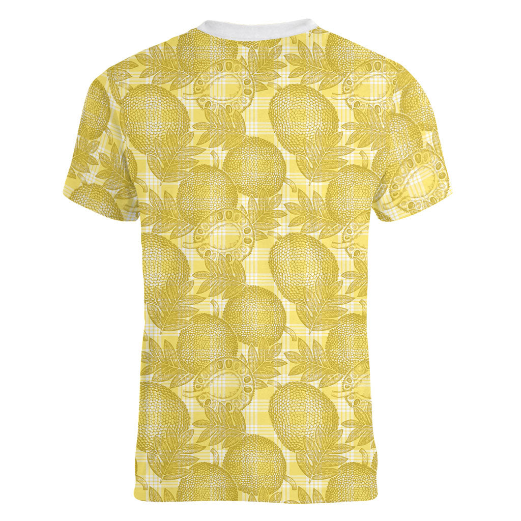 Melemele Hawaii Breadfruit Palaka Motifs Women V-Neck T-Shirt LT14 - Polynesian Pride