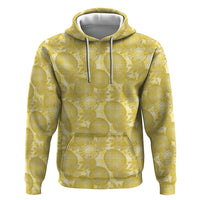 Melemele Hawaii Breadfruit Palaka Motifs Zip Hoodie LT14 Pullover Hoodie Yellow - Polynesian Pride