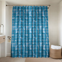 Polu Hawaii Breadfruit Palaka Motifs Bathroom Set LT14 Shower Curtain Only Blue - Polynesian Pride