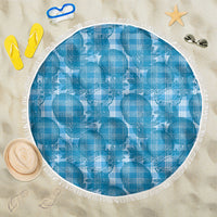 Polu Hawaii Breadfruit Palaka Motifs Beach Blanket LT14 One Size 150cm Blue - Polynesian Pride