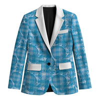 Polu Hawaii Breadfruit Palaka Motifs Blazer LT14 Unisex Blue - Polynesian Pride