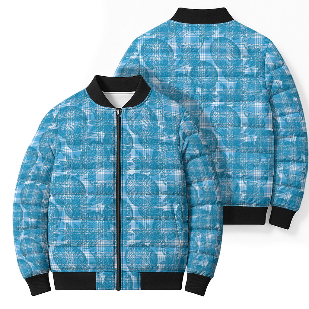 Polu Hawaii Breadfruit Palaka Motifs Bomber Puffer Jacket LT14 - Polynesian Pride