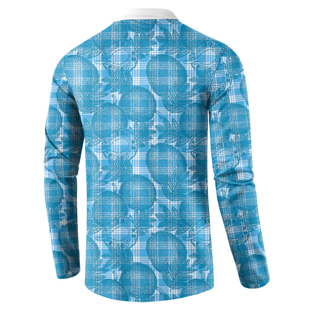 Polu Hawaii Breadfruit Palaka Motifs Button Sweatshirt LT14 - Polynesian Pride