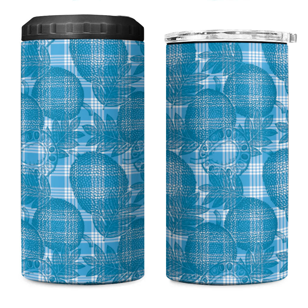 Polu Hawaii Breadfruit Palaka Motifs 4 in 1 Can Cooler Tumbler LT14 One Size: 16 oz Blue - Polynesian Pride