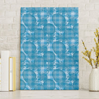 Polu Hawaii Breadfruit Palaka Motifs Canvas Wall Art LT14 Without Frame Blue - Polynesian Pride