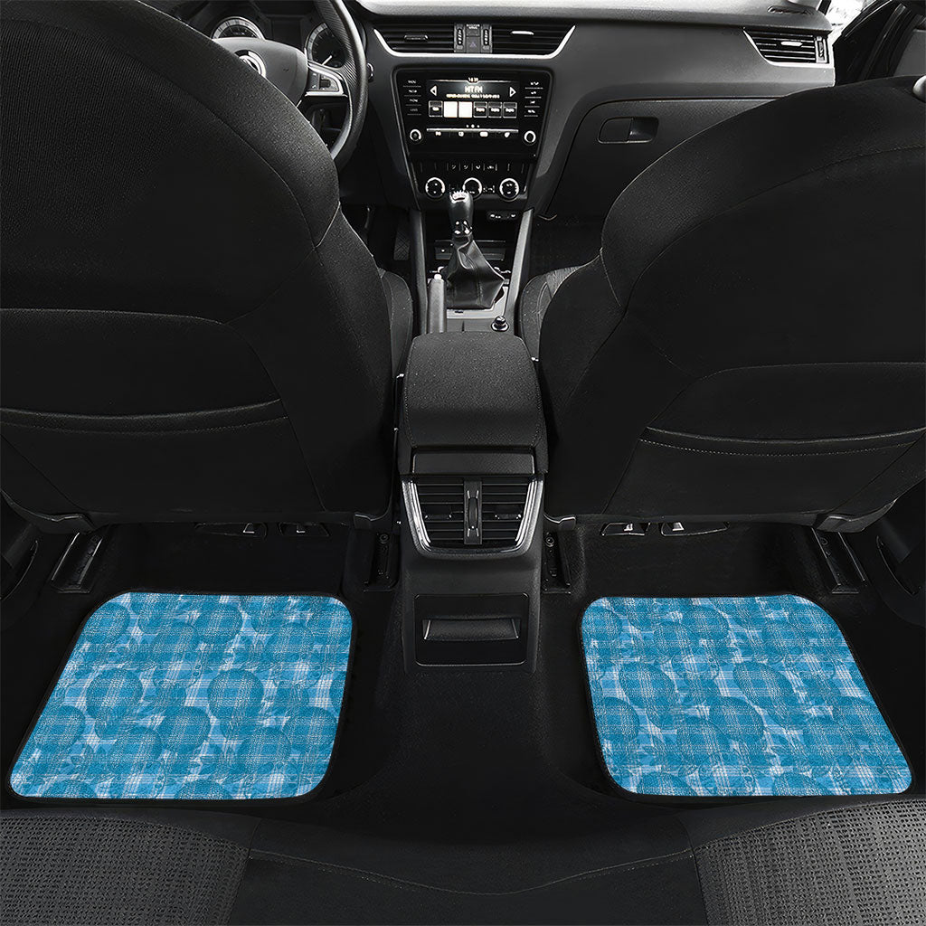 Polu Hawaii Breadfruit Palaka Motifs Car Mats LT14 Set 2pcs - Back Blue - Polynesian Pride