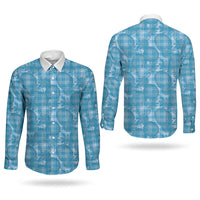Polu Hawaii Breadfruit Palaka Motifs Couples Matching Short Sleeve Bodycon Dress and Long Sleeve Button Shirt LT14 - Polynesian Pride