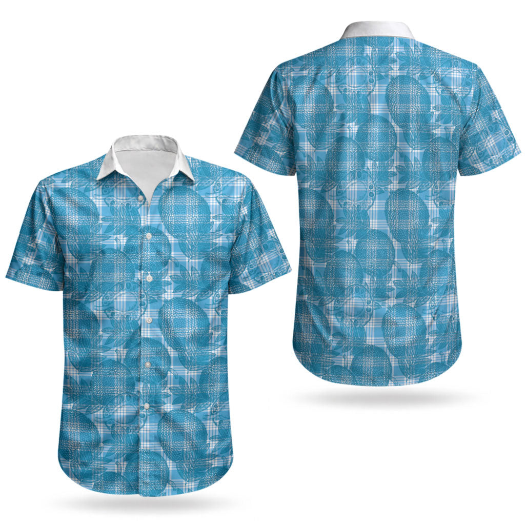 Polu Hawaii Breadfruit Palaka Motifs Couples Matching Tank Maxi Dress and Hawaiian Shirt LT14 - Polynesian Pride