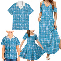 Polu Hawaii Breadfruit Palaka Motifs Family Matching Summer Maxi Dress and Hawaiian Shirt LT14 - Polynesian Pride
