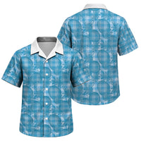 Polu Hawaii Breadfruit Palaka Motifs Family Matching Summer Maxi Dress and Hawaiian Shirt LT14 Son's Shirt Blue - Polynesian Pride