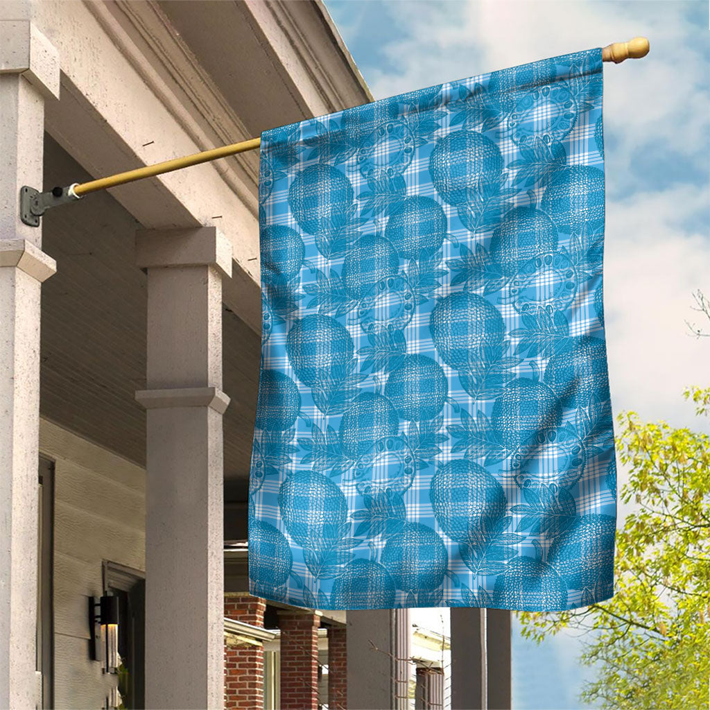Polu Hawaii Breadfruit Palaka Motifs Garden Flag LT14 House Flag Blue - Polynesian Pride