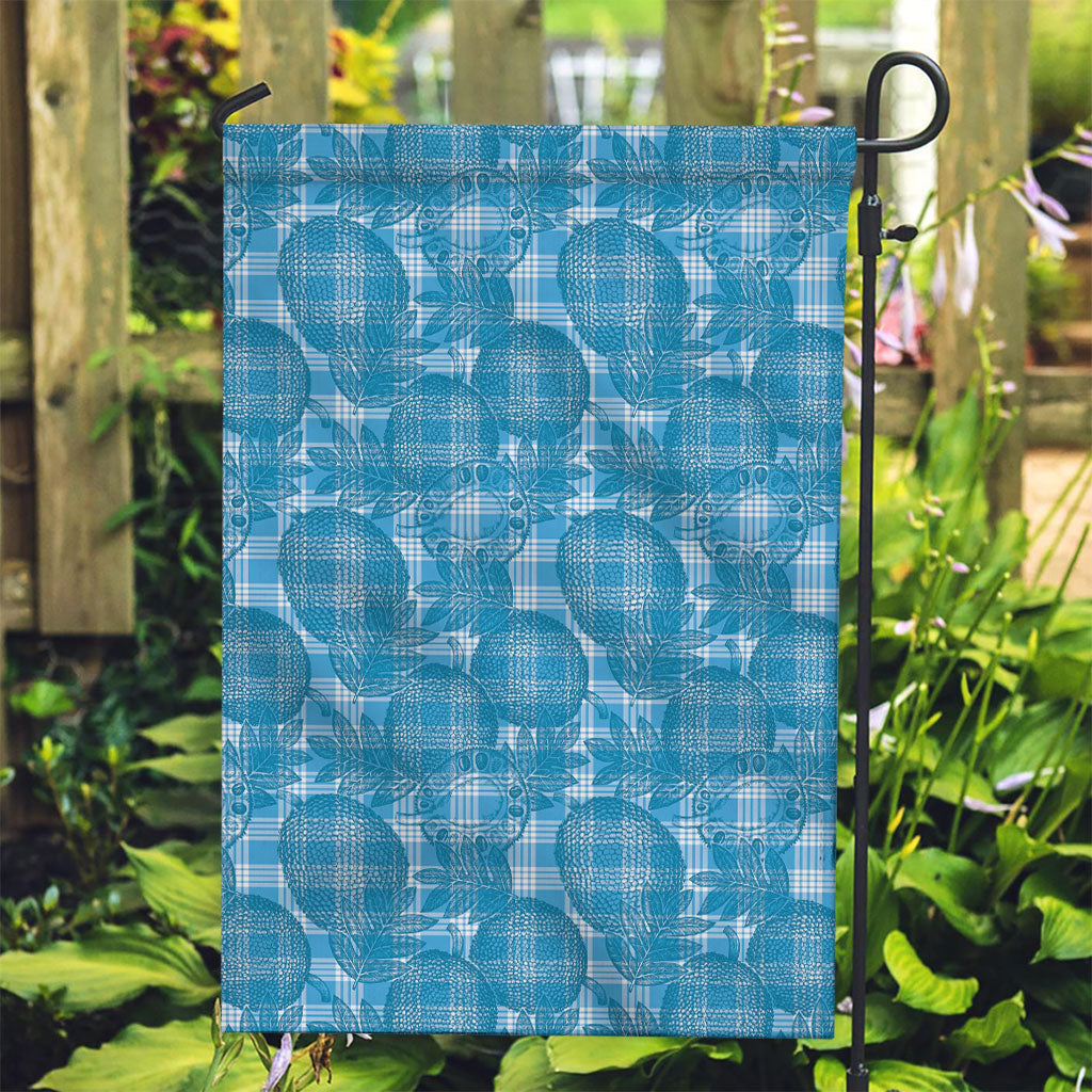 Polu Hawaii Breadfruit Palaka Motifs Garden Flag LT14 Garden Flag Blue - Polynesian Pride
