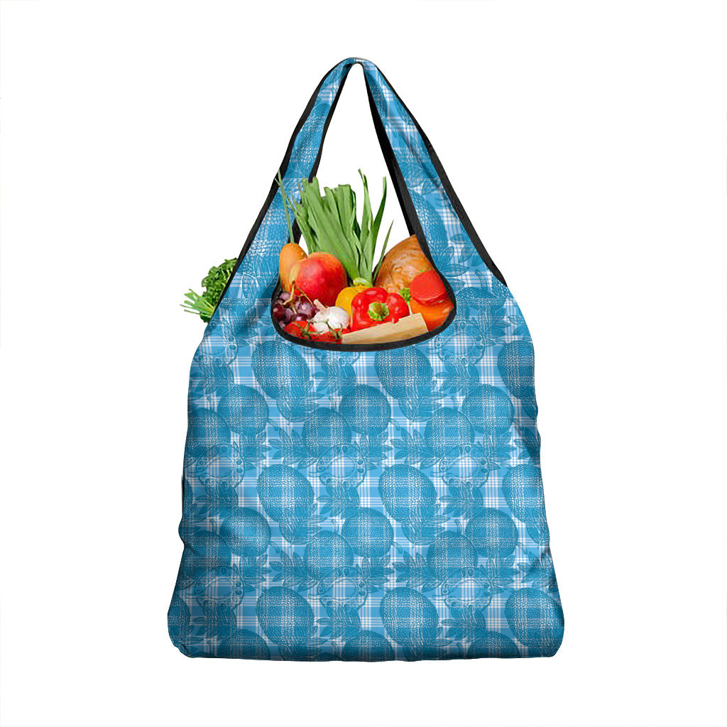 Polu Hawaii Breadfruit Palaka Motifs Grocery Bag LT14 1-pack One Size Blue - Polynesian Pride