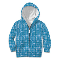 Polu Hawaii Breadfruit Palaka Motifs Kid Hoodie LT14 Zip Hoodie Blue - Polynesian Pride