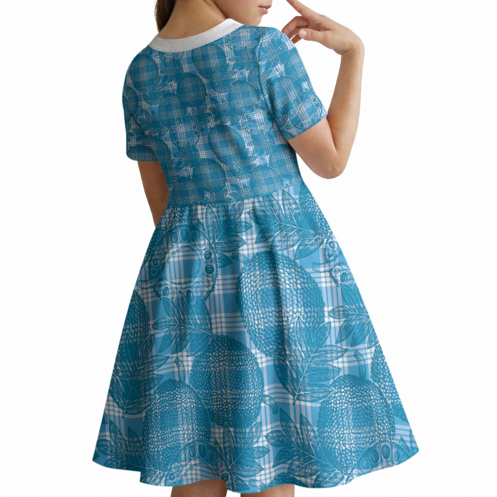 Polu Hawaii Breadfruit Palaka Motifs Kid Short Sleeve Dress LT14 - Polynesian Pride