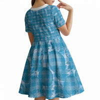 Polu Hawaii Breadfruit Palaka Motifs Kid Short Sleeve Dress LT14 - Polynesian Pride