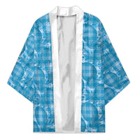 Polu Hawaii Breadfruit Palaka Motifs Kimono LT14 Unisex Blue - Polynesian Pride