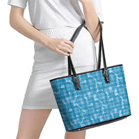 Polu Hawaii Breadfruit Palaka Motifs Leather Tote Bag LT14 - Polynesian Pride