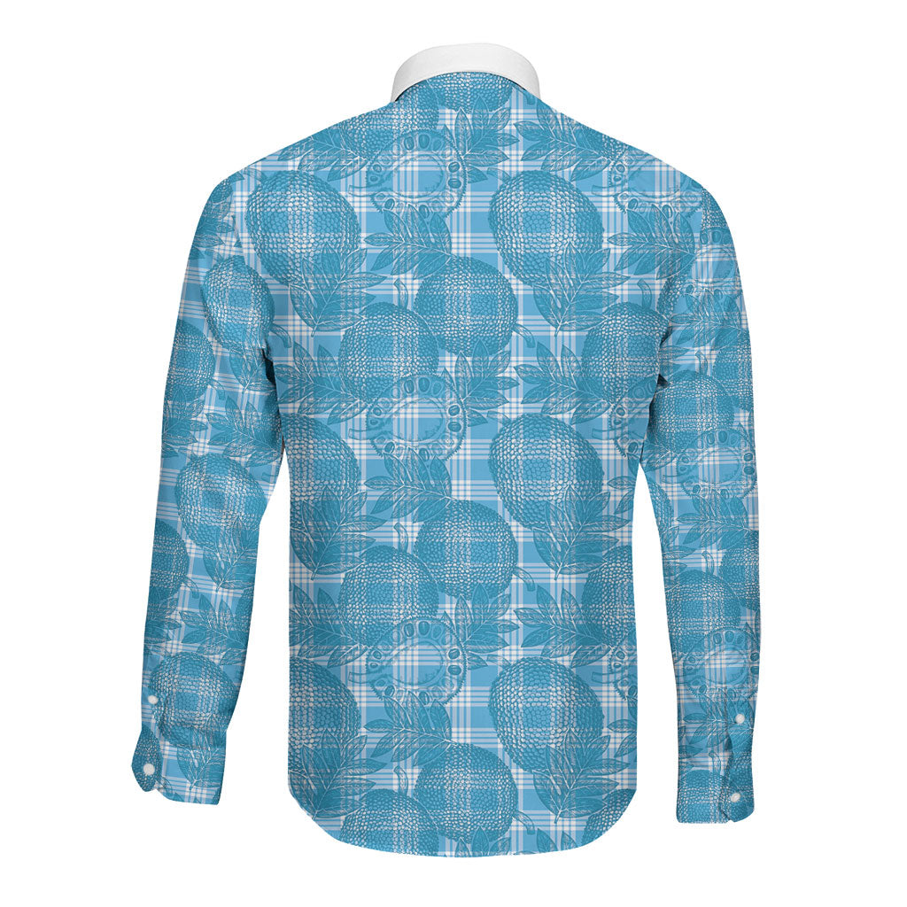 Polu Hawaii Breadfruit Palaka Motifs Long Sleeve Button Shirt LT14 - Polynesian Pride