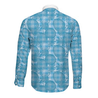 Polu Hawaii Breadfruit Palaka Motifs Long Sleeve Button Shirt LT14 - Polynesian Pride
