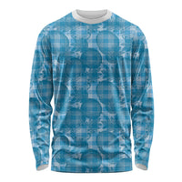 Polu Hawaii Breadfruit Palaka Motifs Long Sleeve Shirt LT14 Unisex Blue - Polynesian Pride