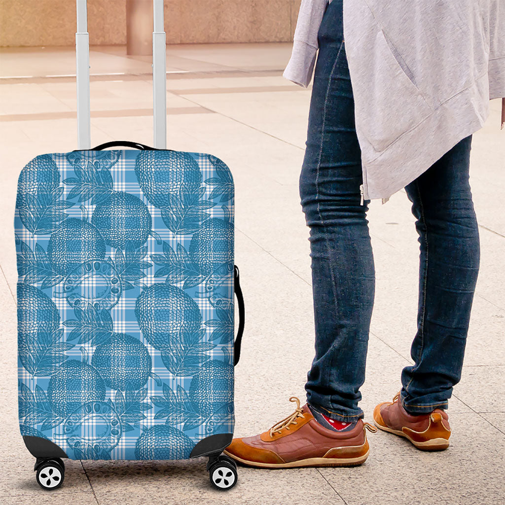 Polu Hawaii Breadfruit Palaka Motifs Luggage Cover LT14 Blue - Polynesian Pride