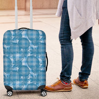 Polu Hawaii Breadfruit Palaka Motifs Luggage Cover LT14 Blue - Polynesian Pride