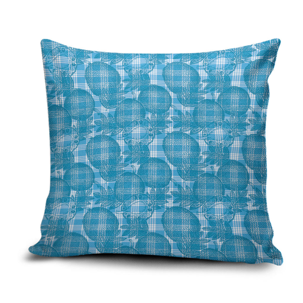 Polu Hawaii Breadfruit Palaka Motifs Pillow Cover LT14 Blue - Polynesian Pride