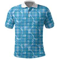 Polu Hawaii Breadfruit Palaka Motifs Polo Shirt LT14 Blue - Polynesian Pride