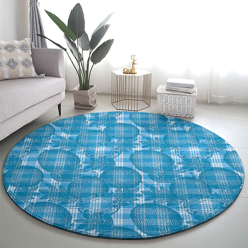 Polu Hawaii Breadfruit Palaka Motifs Round Carpet LT14 - Polynesian Pride