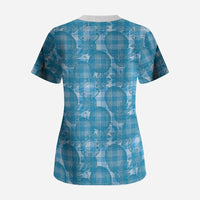 Polu Hawaii Breadfruit Palaka Motifs Scrub Top LT14 - Polynesian Pride