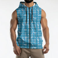 Polu Hawaii Breadfruit Palaka Motifs Sleeveless Zip Hoodie LT14 - Polynesian Pride